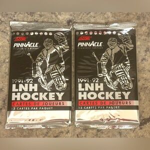 2 PACKS 1991/92 Pinnacle Premiere 1st Edition Sealed Hockey Card Pack